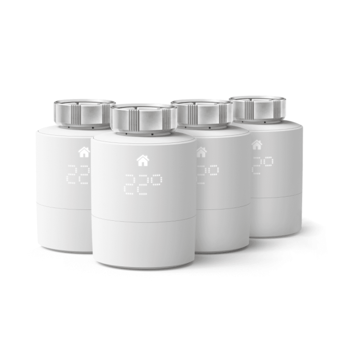 Pack de 4 têtes thermostatiques intelligentes Tado V3+ pour radiateur avec la référence SRT 4 de la marque TADO