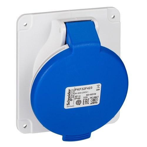 Boîte d'encastrement inclinée 32A 2P+TT 200-250V IP44 avec la référence PKF32F423 de la marque SCHNEIDER ELECTRIC