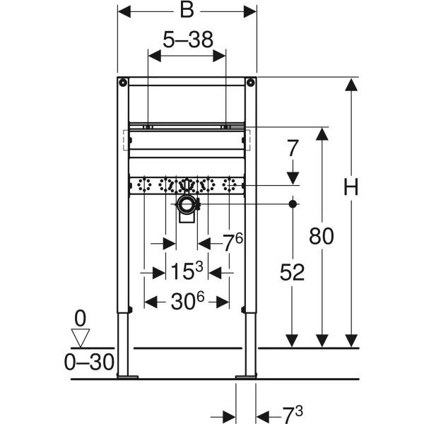 Châssis Geberit Duofix pour lavabos 82-98 cm avec la référence 111.487.00.2 de la marque GEBERIT