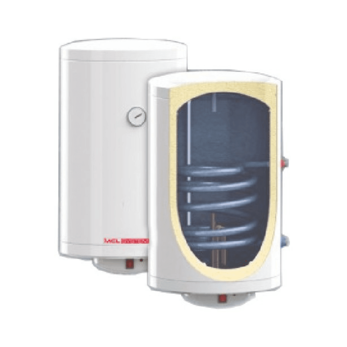 Floor-standing vitrified spiral coil tank, 150 litres, diameter 560mm with reference 05825 from the brand MECALIA