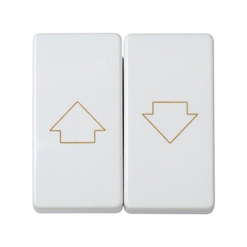 Groupe de 2 boutons-poussoirs pour volets avec système de verrouillage électrique blanc Simon 27 Play avec la référence 27332-35 de la marque SIMON