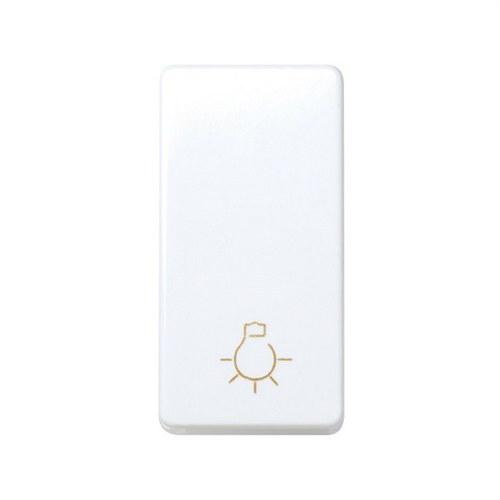 Bouton-poussoir avec gravure lumière demi-élément et système de raccordement rapide blanc Simon 27 Play avec la référence 27151-64 de la marque SIMON