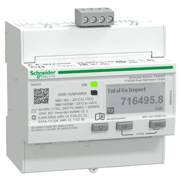 Energy Meter iem3255 x/5a c.0,5s modbus MID with reference A9MEM3255 from the brand SCHNEIDER ELECTRIC
