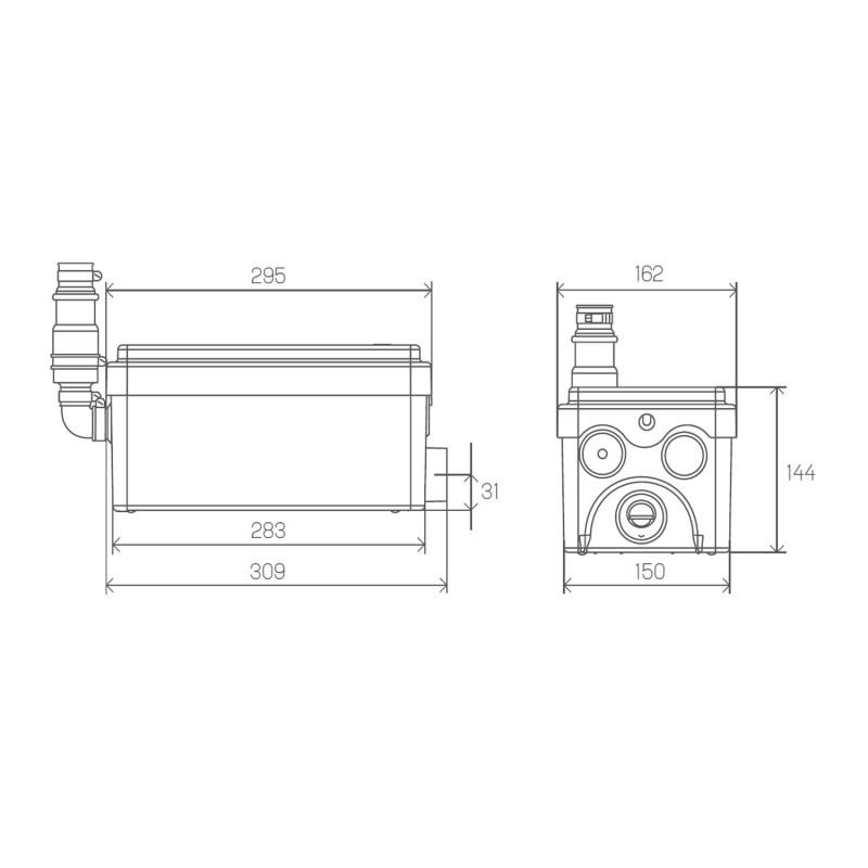 Pompe de relevage SFA SANISHOWER pour douches avec la référence 0101000 de la marque SFA SANITRIT