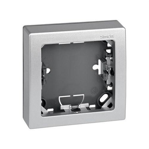 Cadre avec base pour 1 élément aluminium Simon 73 Loft avec la référence 73610-63 de la marque SIMON