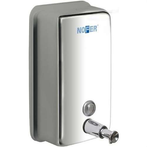 Distributeur de savon vertical en acier inoxydable brillant de 1200 ml avec la référence 03041.B de la marque NOFER