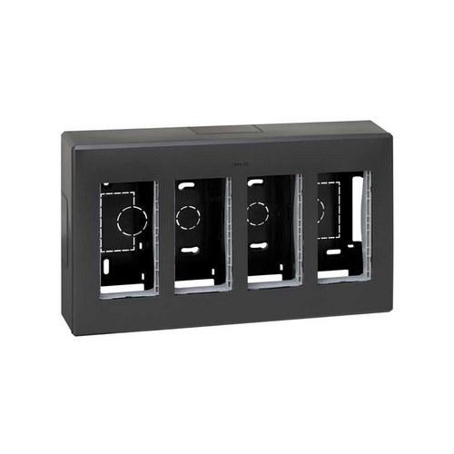Boîte murale en saillie pour 4 éléments doubles graphite Simon 500 Cima avec la référence 51000004-038 de la marque SIMON
