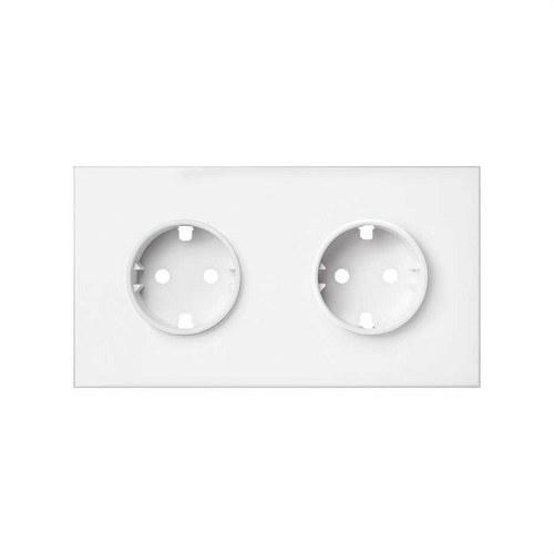 Kit frontal pour 2 éléments avec 2 prises schuko blanc mat Simon 100 avec la référence 10020202-230 de la marque SIMON