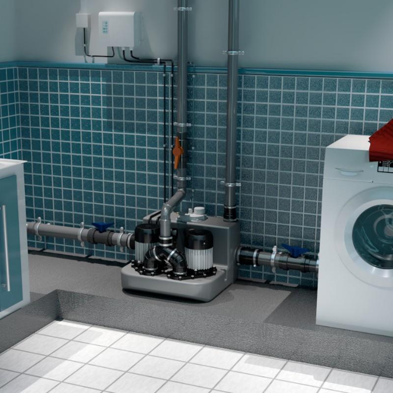 Pompe d'évacuation SFA SANICOM 2 pour usage collectif avec la référence 04COM2M de la marque SFA SANITRIT