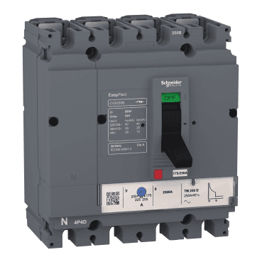 Disjoncteur automatique Easypact CVS250B TM250D 4P/4R avec la référence LV525323 de la marque SCHNEIDER ELECTRIC