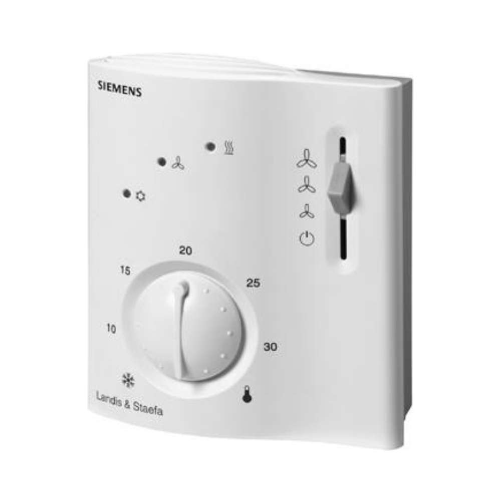 Thermostat d'ambiance électronique pour ventilateurs et convecteurs à 4 tubes avec la référence RCC30 de la marque SIEMENS