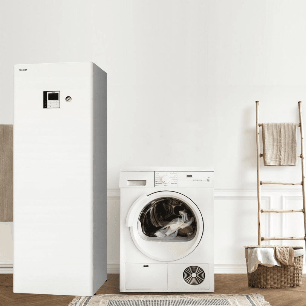 Ensemble aérothermie Toshiba Estía All-In-One Tau 55 6 kW 210 litres avec la référence ESTIAALLINONETAU55 de la marque TOSHIBA