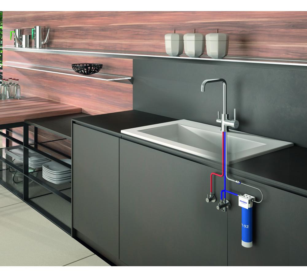 Mitigeur de cuisine avec 3 voies Genebre TAU chrome avec la référence 65702 18 45 66 de la marque GENEBRE