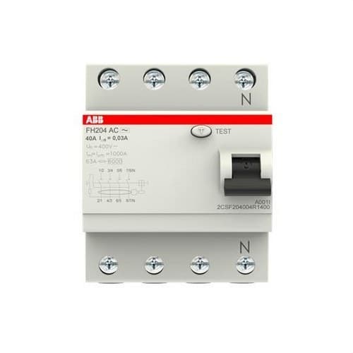Disjoncteur différentiel 4P 40A Classe AC 30mA avec la référence 2CSF204004R1400 de la marque ABB
