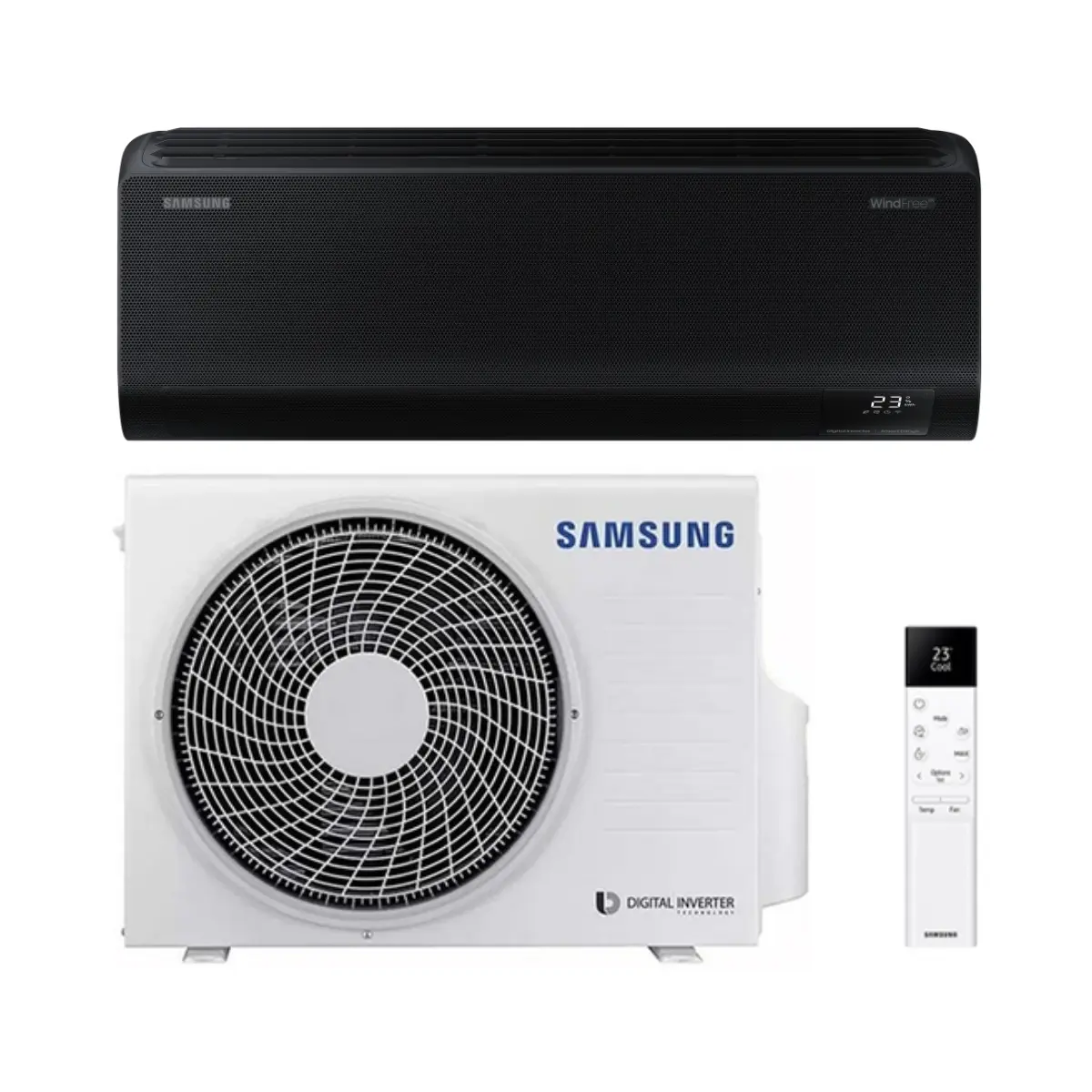Black Air Conditioner with WiFi Samsung WindFree Avant Black S2 3.5 kW 12000 BTU with reference SAMWINDAVANTBLACK12 from the brand SAMSUNG