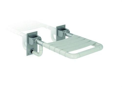 Siège rabattable pour salles de bains et douches finition nylon avec base en inox avec la référence GW11 38 09 00 de la marque GENWEC