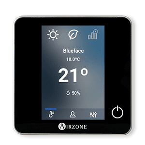 Thermostat câblé Airzone Blueface Zero noir avec la référence AZCE6BLUEZEROCN de la marque AIRZONE