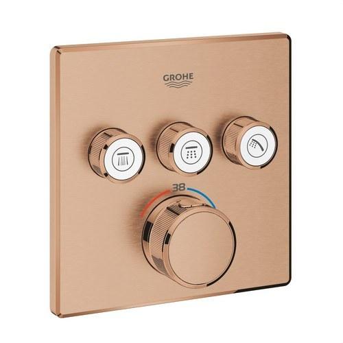 Thermostat encastré avec 3 poignées Grohtherm SmartControl - Brushed warm sunset avec la référence 29126DL0 de la marque GROHE