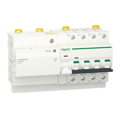Disjoncteur avec protection contre les surtensions Acti9 Combi SPU 3P + N 50 A avec la référence A9L20750 de la marque SCHNEIDER ELECTRIC