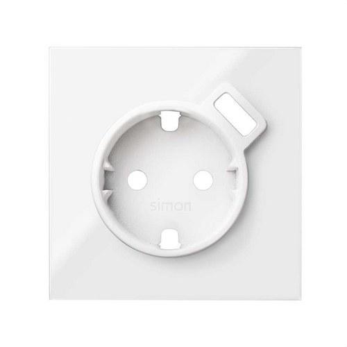 Plaque pour prise schuko avec chargeur USB intégré blanc brillant Simon 100 avec la référence 10000049-130 de la marque SIMON