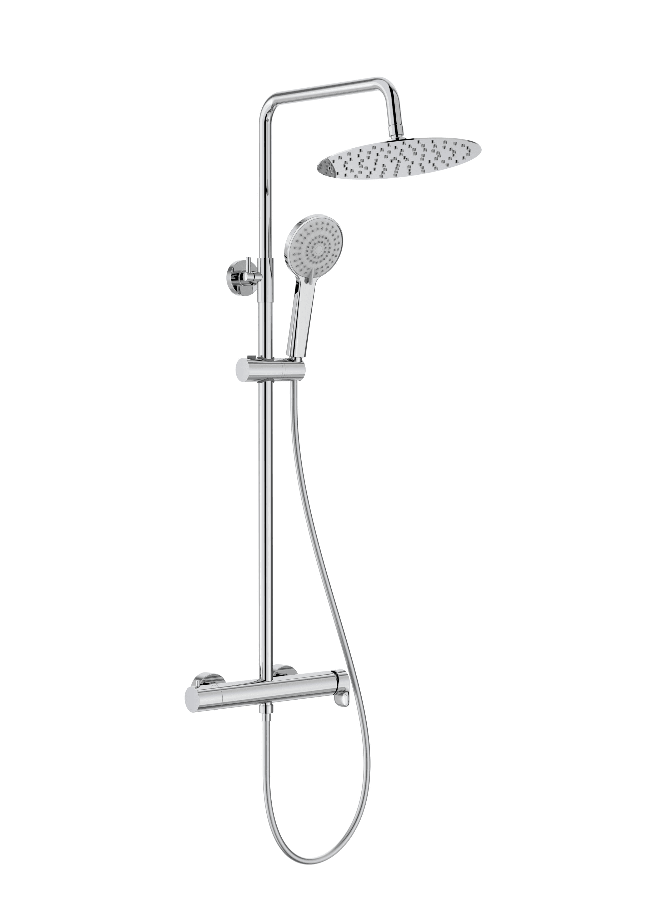 Colonne de douche mitigeur chrome Roca Vega Plus Round avec la référence A5A9A6EC00 de la marque ROCA