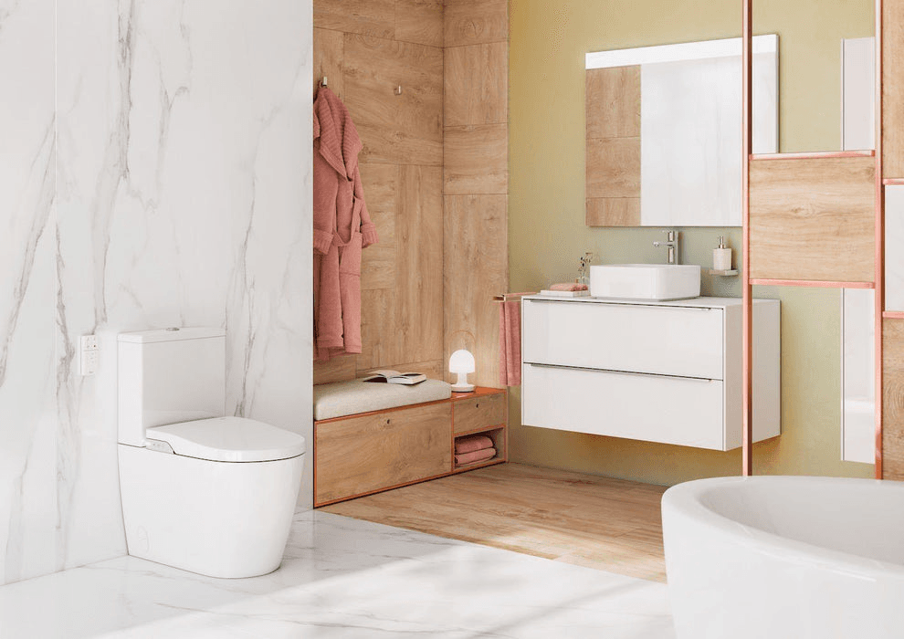 Toilette intelligente In-Wash® Inspira adossée au mur Roca Rimless avec la référence A80306L001 de la marque ROCA