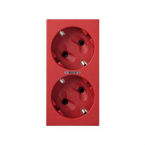 Prise schuko double avec dispositif de sécurité, led et raccordement 1Click® rouge Simon 500 Cima avec la référence 50010432-037 de la marque SIMON
