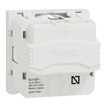 Prise de courant schuko blanc polaire New Unica avec la référence NU303718 de la marque SCHNEIDER ELECTRIC