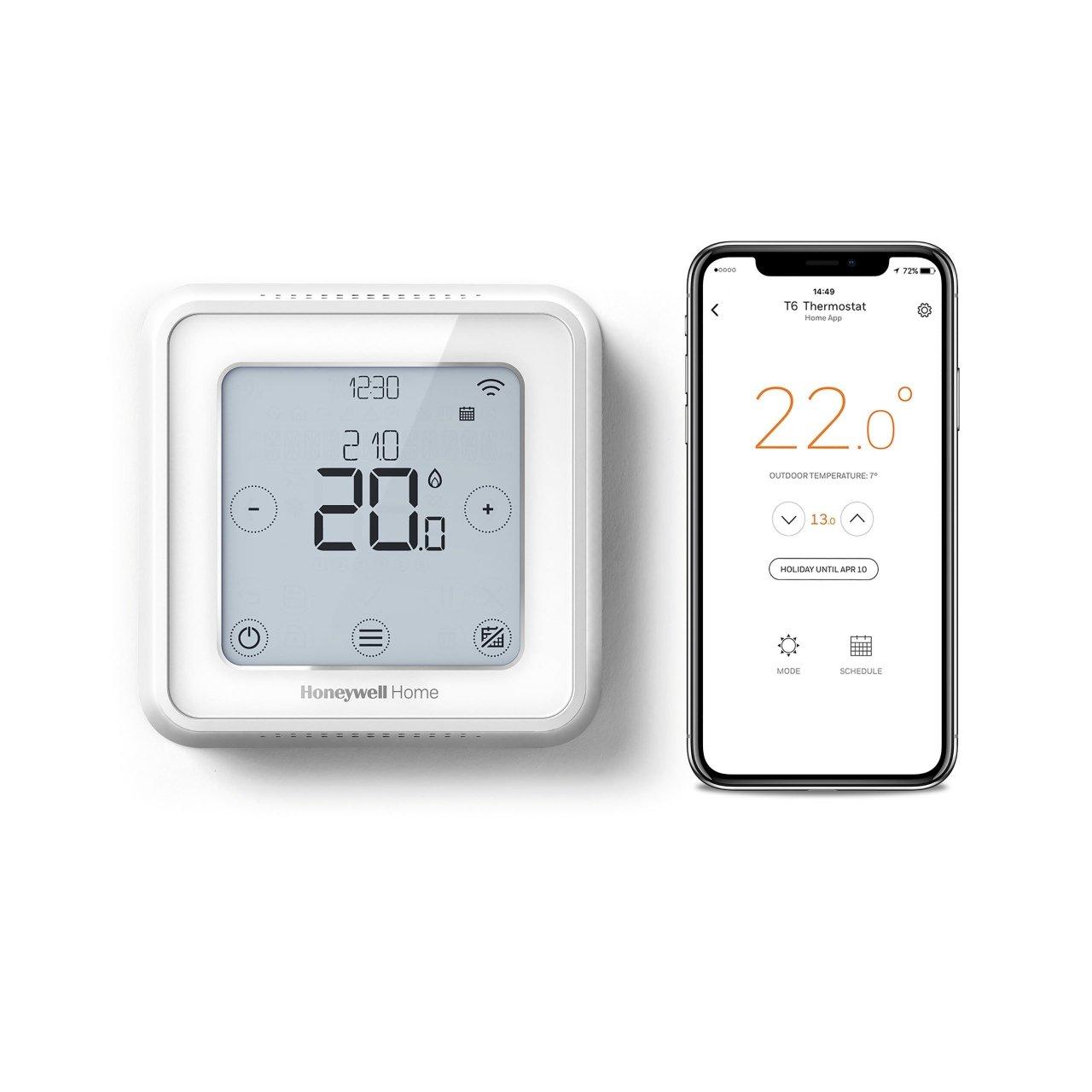 Thermostat intelligent câblé Honeywell T6 mural blanc avec la référence Y6H910WF4032 de la marque RESIDEO