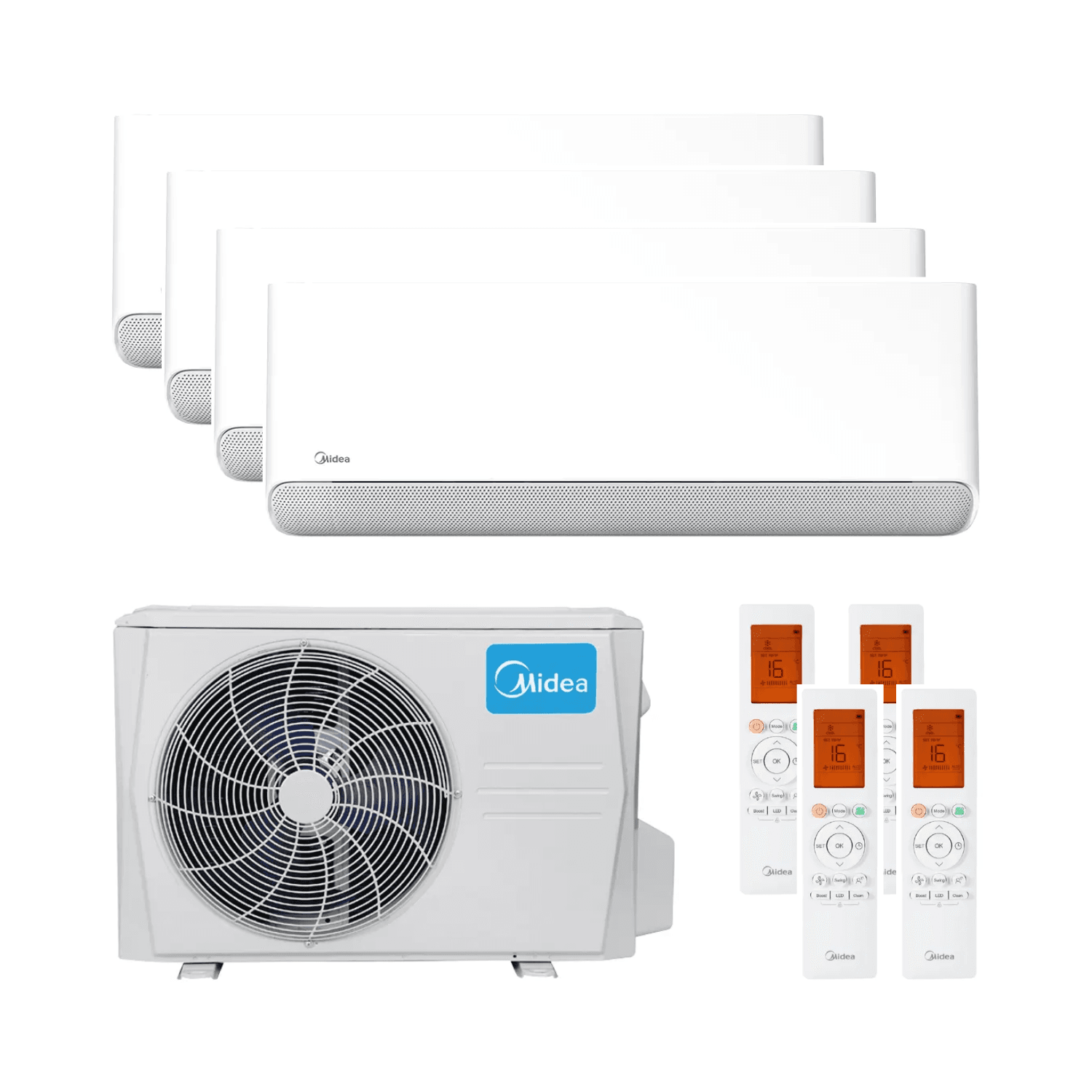 Climatiseur 4 en 1 avec wifi Midea Breezeless E 2,5 kW 9000 BTU avec la référence BREEZELESS09+09+09+09 de la marque MIDEA