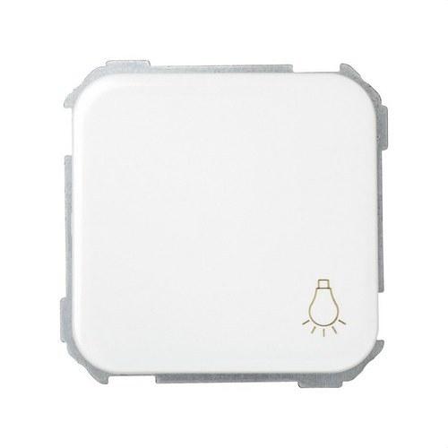 Bouton-poussoir avec gravure lumineuse et système de raccordement rapide blanc Simon 31 avec la référence 31651-30 de la marque SIMON