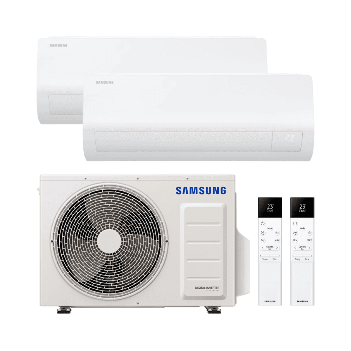 Climatiseur 2x1 avec wifi Samsung Cebu S2 2,5 kW + 3,5 kW avec la référence KITSAMCEBU09+12 de la marque SAMSUNG