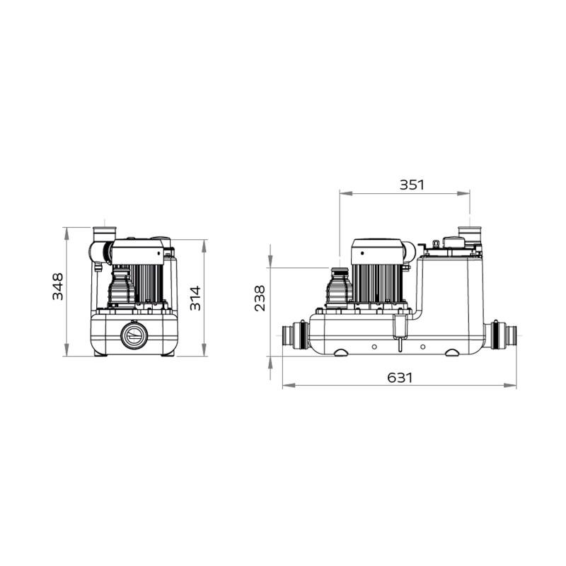 Pompe d'évacuation SFA SANICOM 1 pour eaux grises à usage intensif avec la référence 04COM1M de la marque SFA SANITRIT