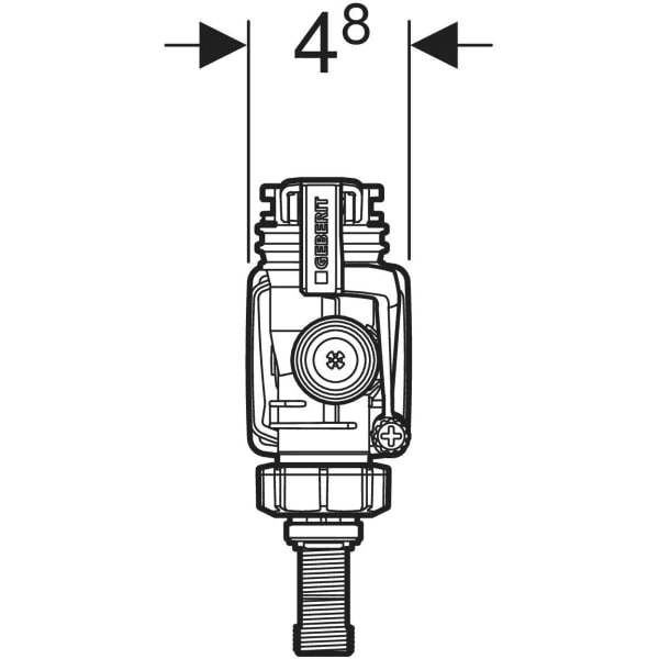 Mécanisme d'alimentation latérale Geberit série 383 avec la référence 281.000.00.5 de la marque GEBERIT