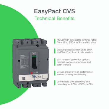 Disjoncteur automatique Easypact CVS630F ETS 2.3 630 A 4P/4R avec la référence LV563506 de la marque SCHNEIDER ELECTRIC