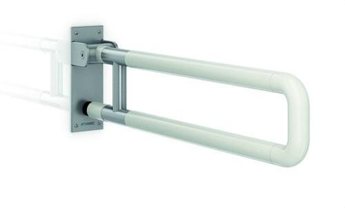 Barre d'appui rabattable 700mm finition nylon avec base inox avec la référence GW11 30 09 00 de la marque GENWEC