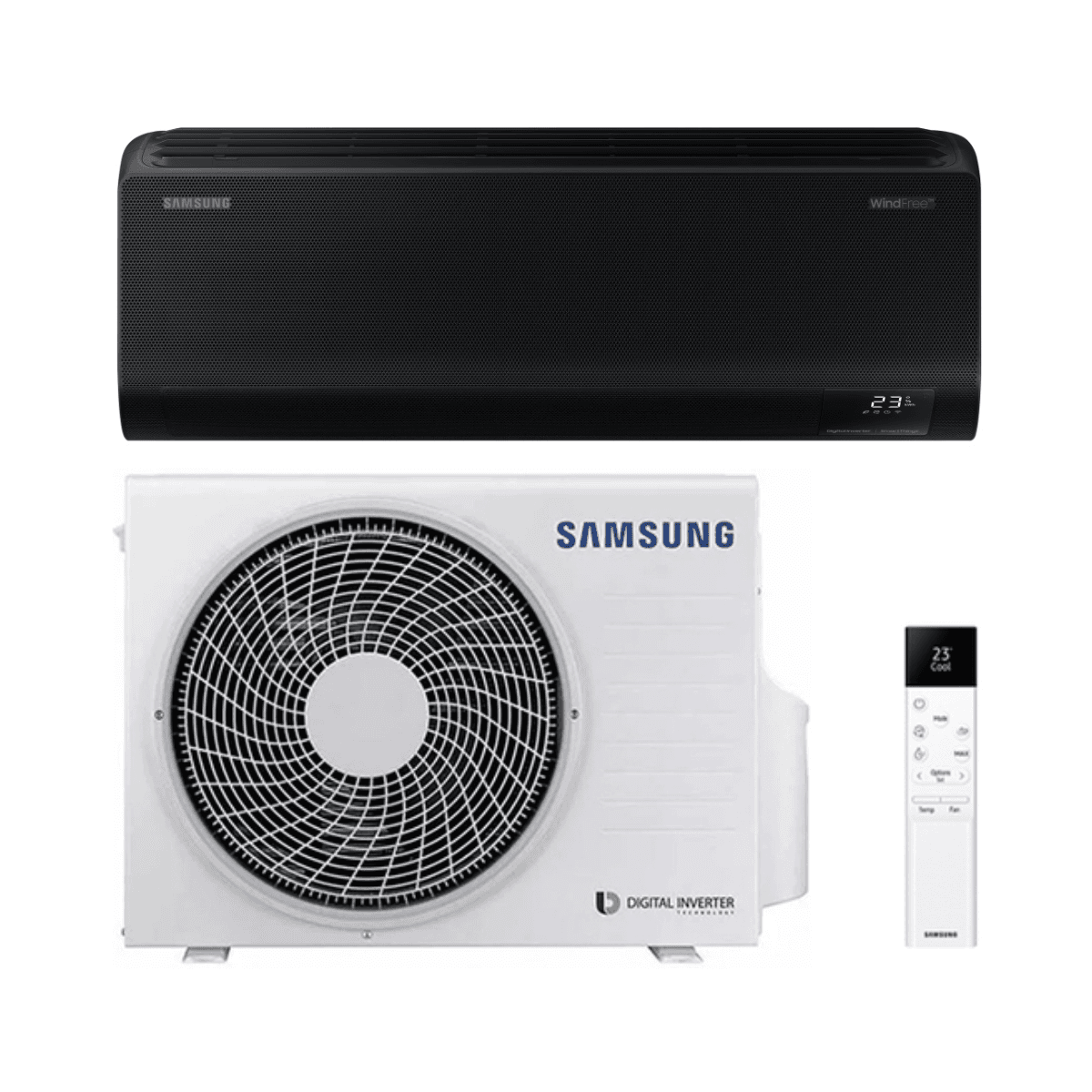 Black Air Conditioner with WiFi Samsung WindFree Avant Black S2 2.0 kW 7000 BTU with reference SAMWINDAVANTBLACK07 from the brand SAMSUNG