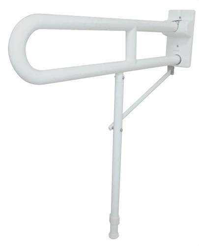 Barre d'appui rabattable pivotante verticale avec pied de 800mm en aluminium blanc avec la référence 15206.NBA de la marque NOFER
