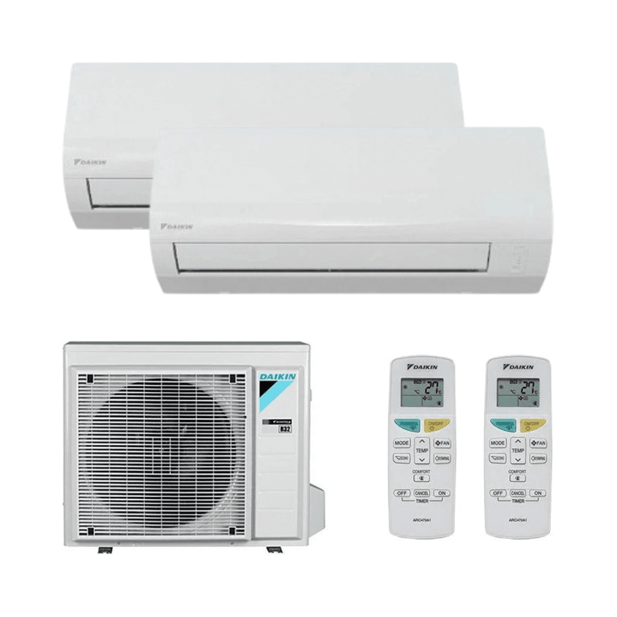 Climatiseur 2x1 avec wifi Daikin Sensira 2,5 kW + 3,5 kW avec la référence KITDAISENSIRA2X125+35 de la marque DAIKIN