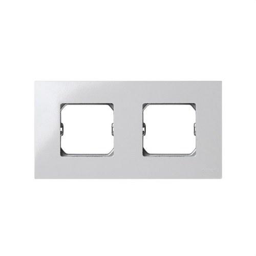 Cadre compact pour 2 éléments blanc avec châssis Simon 27 Play avec la référence 2700620-030 de la marque SIMON