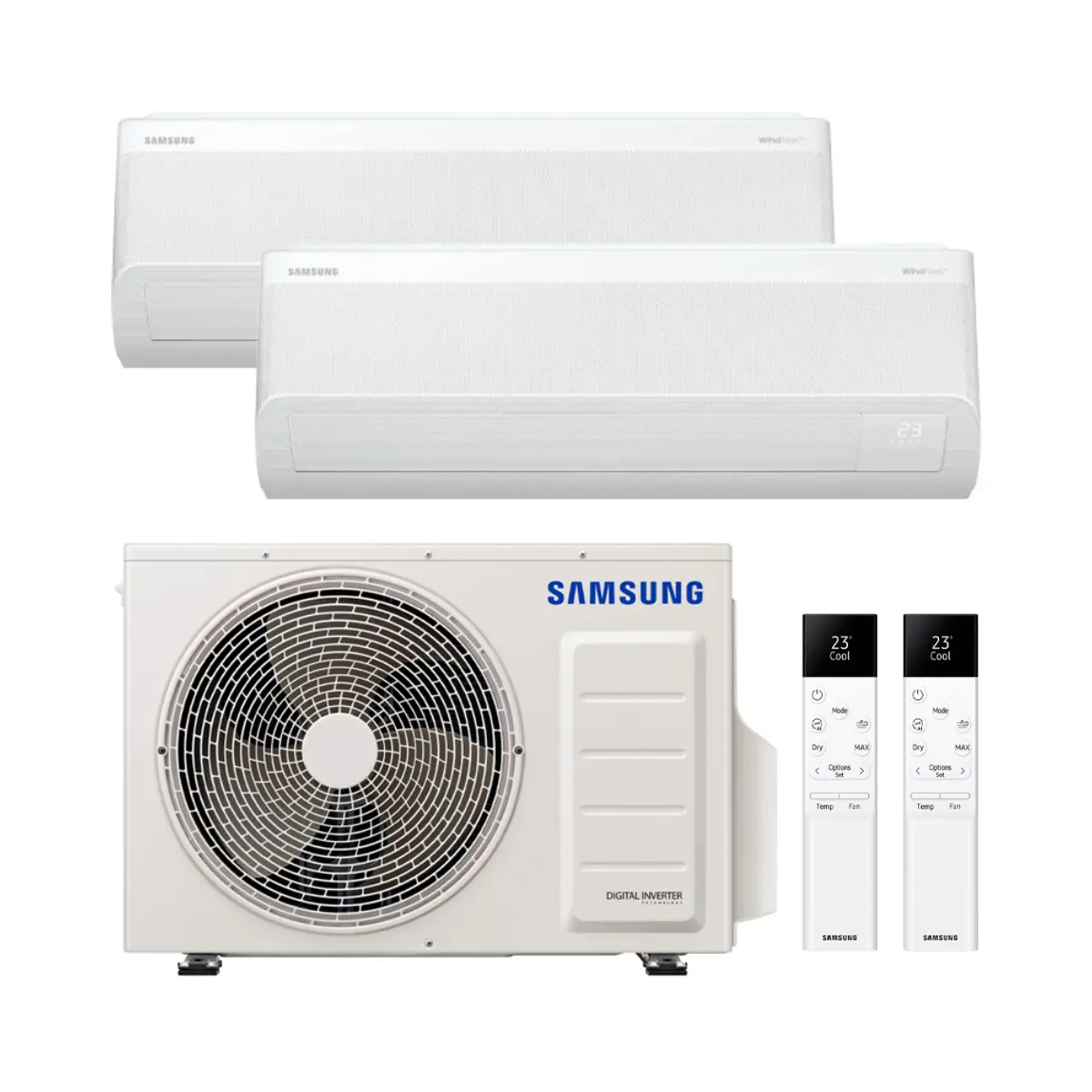 Samsung WindFree Comfort S2 2x1 Air Conditioner with WiFi 2.5 kW + 3.5 kW with reference KITSAMWINDFREE09+12 from the brand SAMSUNG