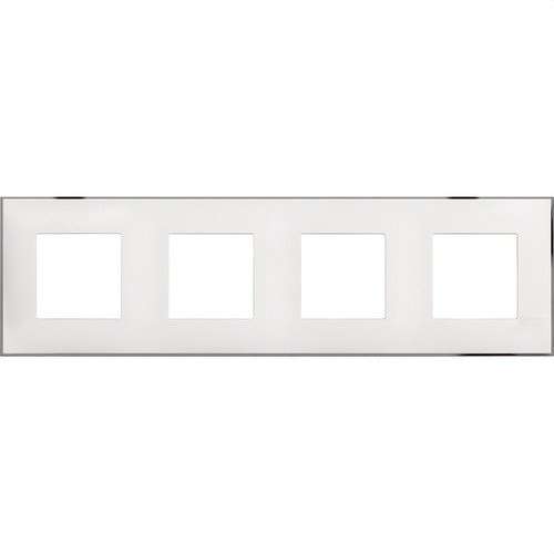 Cadre décoratif pour 2x4 modules blanc chrome Classia avec la référence R4802M4WR de la marque BTICINO