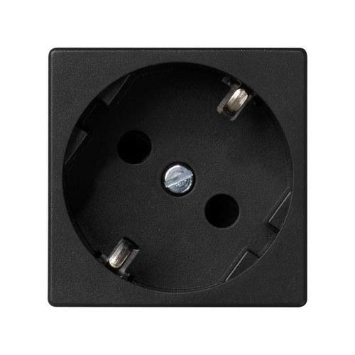 Prise de courant schuko avec dispositif de sécurité et connexion à vis graphite Simon K45 avec la référence K01/14 de la marque SIMON