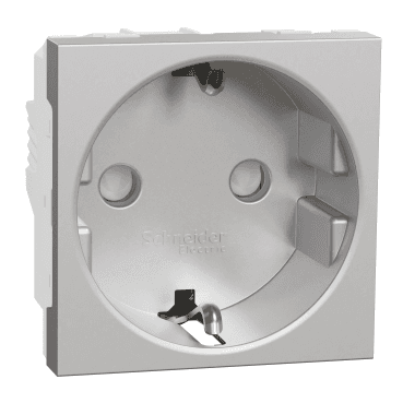 Prise de courant schuko aluminium New Unica Studio avec la référence NU303730 de la marque SCHNEIDER ELECTRIC