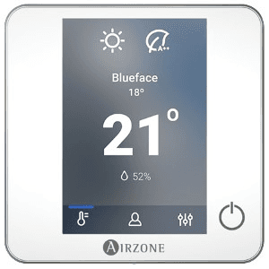 Thermostat câblé Airzone Blueface Zero blanc avec la référence AZCE6BLUEZEROCB de la marque AIRZONE
