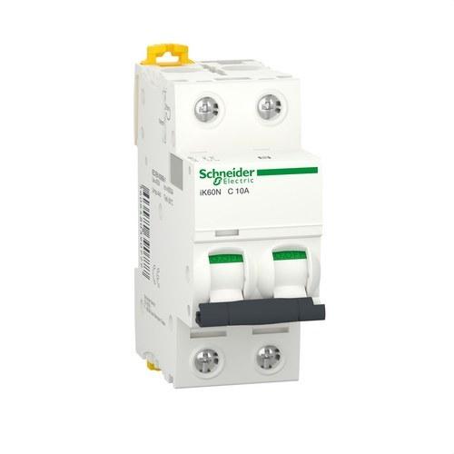 Disjoncteur magnétothermique IK60N 2P 10A Courbe C Courbe C 6kA avec la référence A9K17210 de la marque SCHNEIDER ELECTRIC