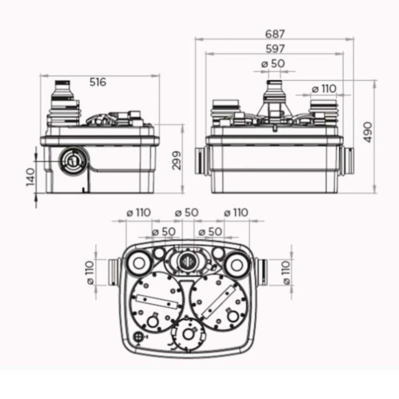 Station de pompage générale SFA SANICUBIC 2 Classic avec la référence 040000002 de la marque SFA SANITRIT