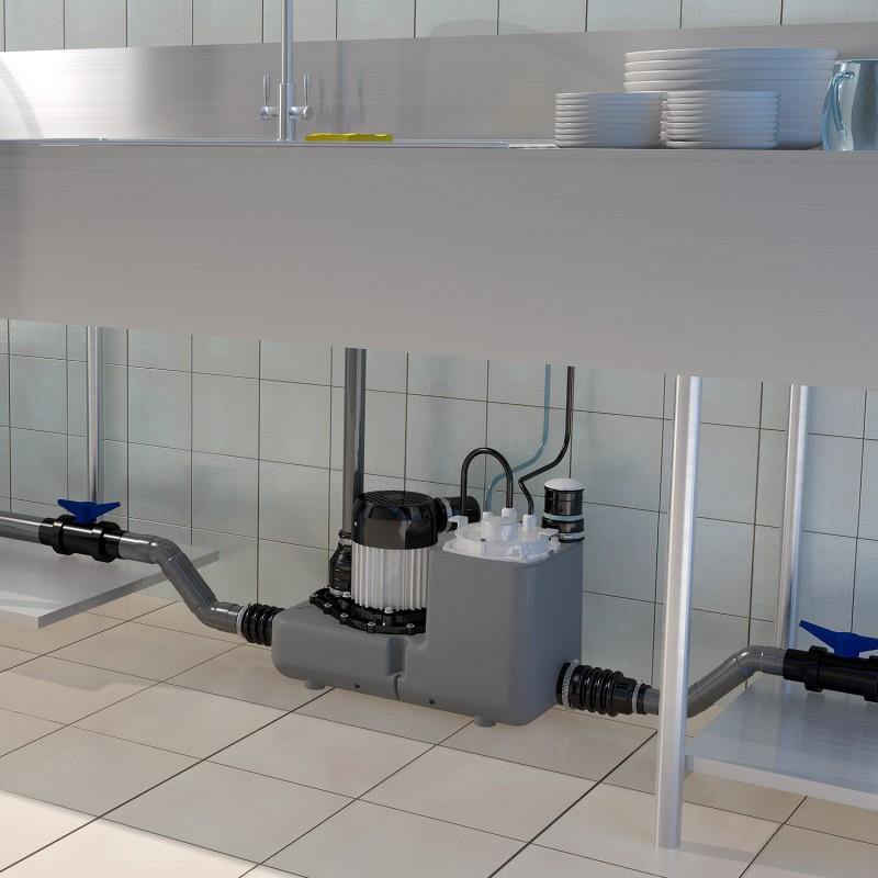 Pompe d'évacuation SFA SANICOM 1 pour eaux grises à usage intensif avec la référence 04COM1M de la marque SFA SANITRIT